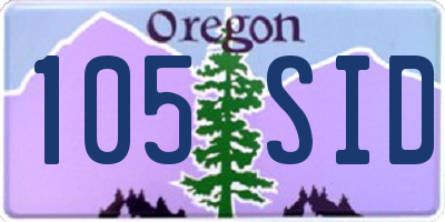OR license plate 105SID