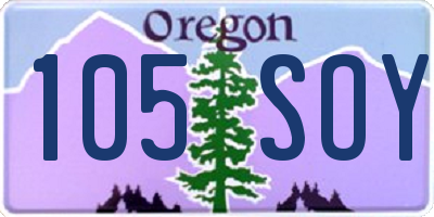 OR license plate 105SOY