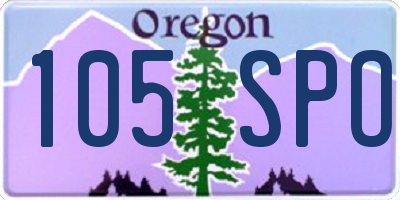 OR license plate 105SPO