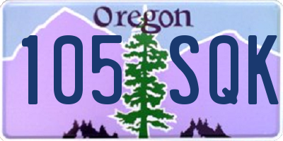 OR license plate 105SQK