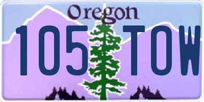 OR license plate 105TOW