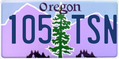 OR license plate 105TSN