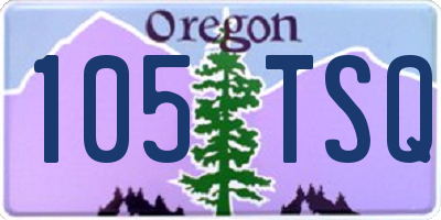 OR license plate 105TSQ