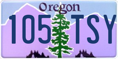 OR license plate 105TSY