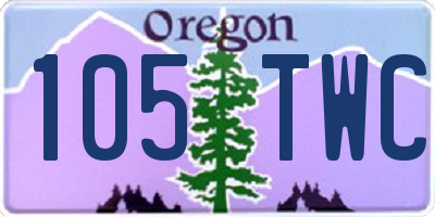 OR license plate 105TWC