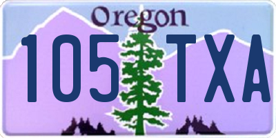 OR license plate 105TXA