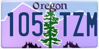 OR license plate 105TZM