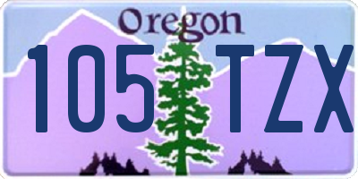 OR license plate 105TZX