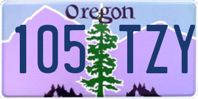 OR license plate 105TZY