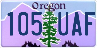 OR license plate 105UAF
