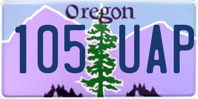 OR license plate 105UAP
