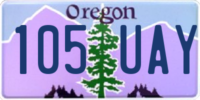 OR license plate 105UAY