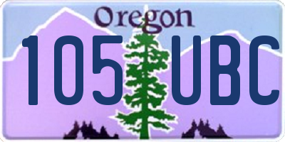 OR license plate 105UBC