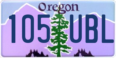 OR license plate 105UBL