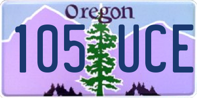 OR license plate 105UCE