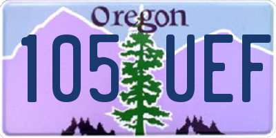 OR license plate 105UEF