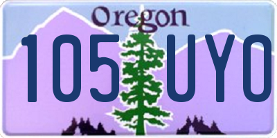 OR license plate 105UYO