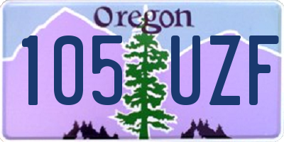 OR license plate 105UZF
