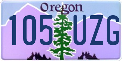 OR license plate 105UZG