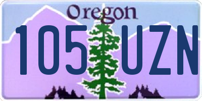 OR license plate 105UZN