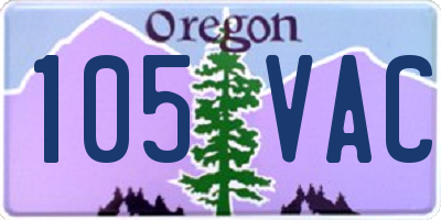 OR license plate 105VAC