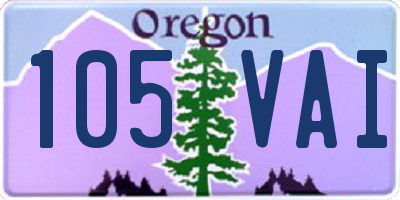 OR license plate 105VAI