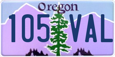 OR license plate 105VAL