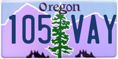 OR license plate 105VAY