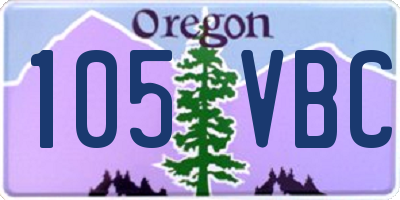 OR license plate 105VBC