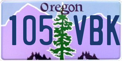 OR license plate 105VBK
