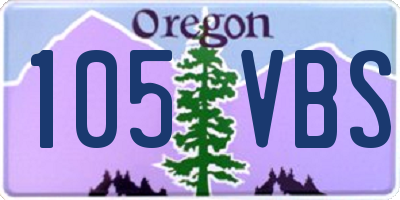 OR license plate 105VBS