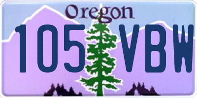 OR license plate 105VBW