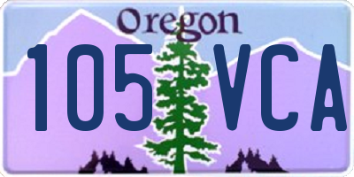 OR license plate 105VCA