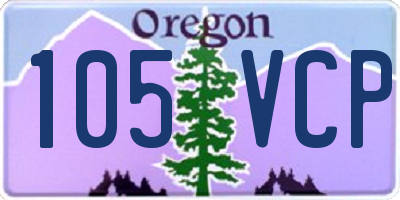OR license plate 105VCP