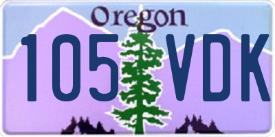OR license plate 105VDK