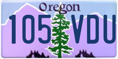 OR license plate 105VDU