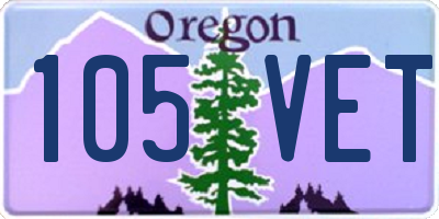 OR license plate 105VET
