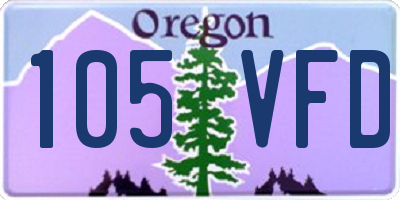 OR license plate 105VFD