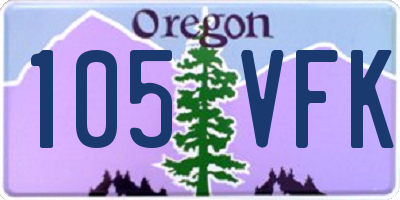 OR license plate 105VFK