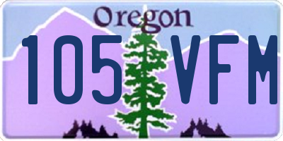 OR license plate 105VFM