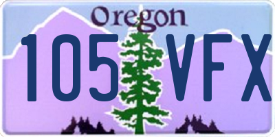 OR license plate 105VFX
