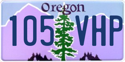 OR license plate 105VHP