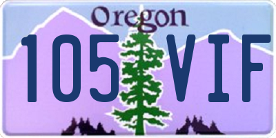 OR license plate 105VIF