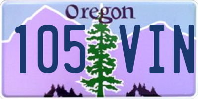 OR license plate 105VIN
