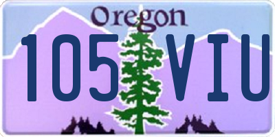 OR license plate 105VIU