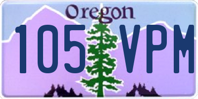 OR license plate 105VPM
