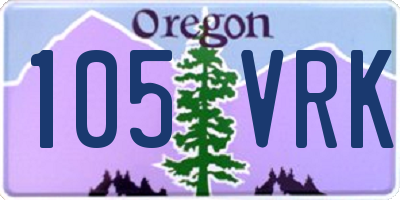 OR license plate 105VRK