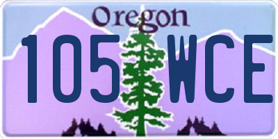 OR license plate 105WCE