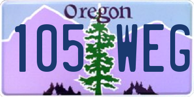 OR license plate 105WEG