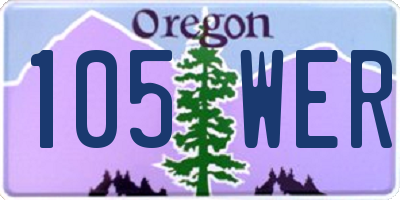 OR license plate 105WER
